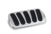 Lokar Brake Pedal Pad; Brushed Aluminum; Curved; w/Rubber Insert; Billet Aluminum; BAG-6131