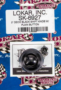 Lokar 2in Shift Knob Deco Black w/Button SK-6927