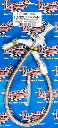 Lokar C-4 Firewall Mount Trans Dipstick-Pan Entry TD-30C4FMPAN