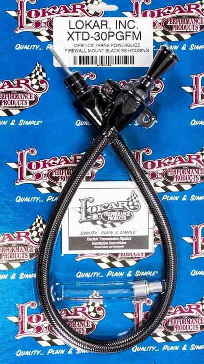 Lokar Black Trans Dipstick GM P/G Firewall Mount XTD-30PGFM