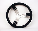 Longacre 15in Steering Wheel Blk Alum Smooth Grip 52-56801