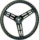 Longacre Steering Wheel 15in Dished Drilled Black 52-56838