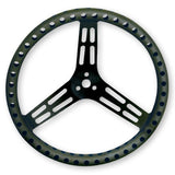 Longacre Steering Wheel 15in Flat Drilled Black 52-56867