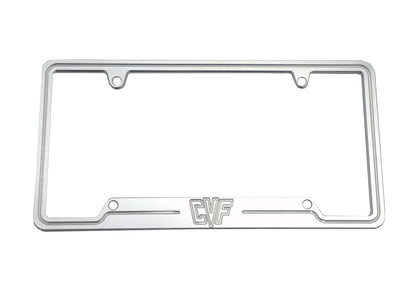 CVF Racing billet aluminum license plate frame with CVF logo, UNVLPH