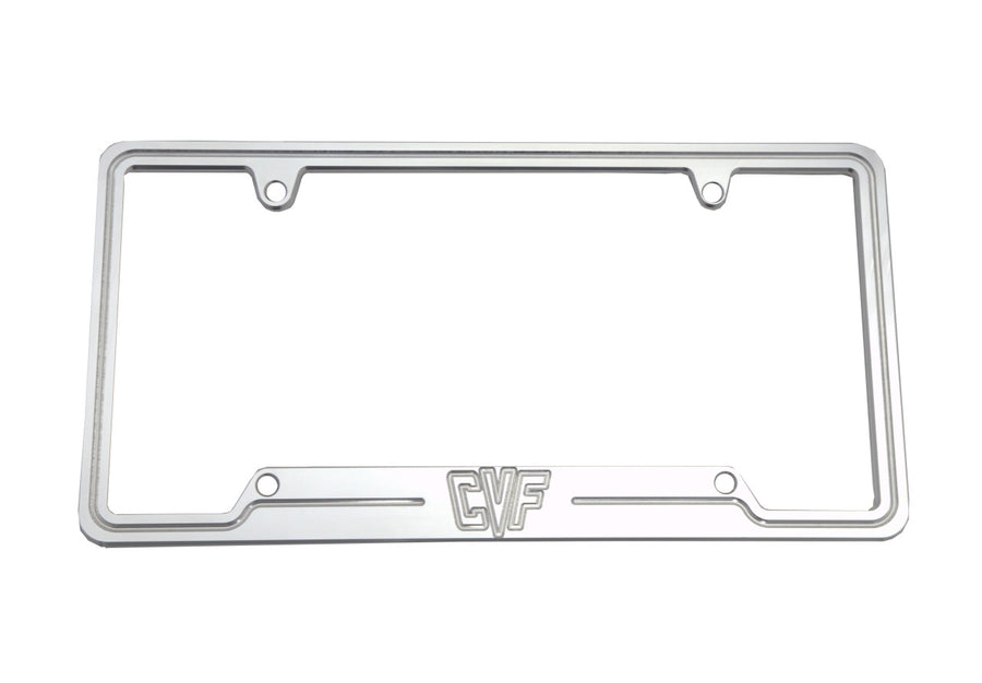 CVF Racing billet aluminum license plate frame with CVF logo, UNVLPH