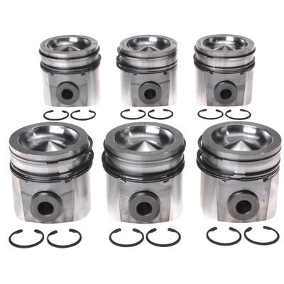Clevite Piston Set with Rings — Dodge Cummins 5.9L Diesel I6 | Forged, 4.016in Bore, Set of 6 | 224-3673WR
