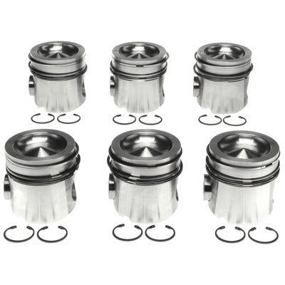 Clevite Piston Set with Rings — Dodge Cummins 5.9L Diesel I6 | Forged, 4.056in Bore (.040 Over), Set of 6 | 224-3673WR.040