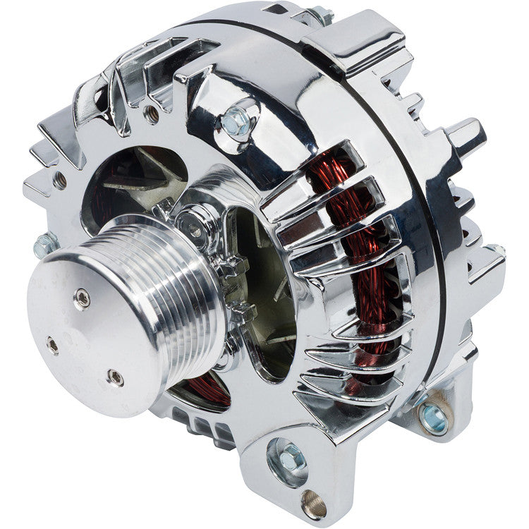 CVF Racing triple chrome plated Chrysler 1-wire 100 amp alternator, MOPAR-1WIRE-100A-8RIB