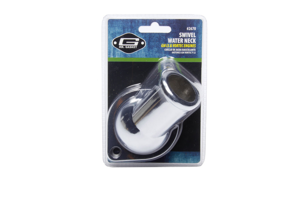 Mr Gasket Mr. Gasket Water Neck - Swivel - 30 Degree Angle - Chrome 2670