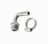 Mr Gasket Mr. Gasket Fuel Line Fitting - 3/8 Inch NPT to 3/8 Inch Hose Barb - 90° - Chrome 2970G
