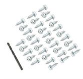 Mr Gasket Steel - 35 Pieces - Enough for Two Tires. Includes Drill Bit. 4318