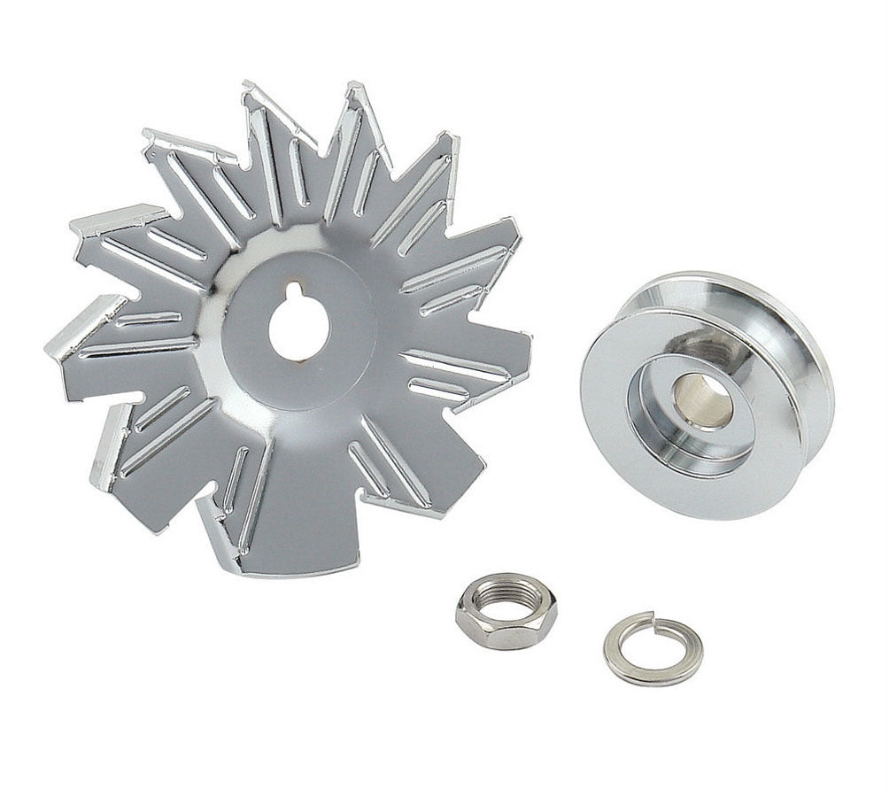 Mr Gasket Chrome Alt Fan & Pulley 6808