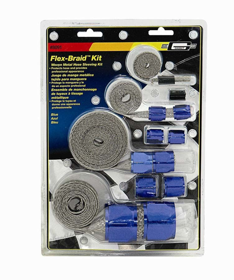 Mr Gasket Mr. Gasket Flex-Braid Hose Sleeve Kit - Blue 8091