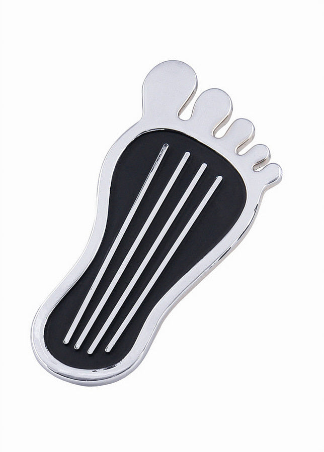 Mr Gasket Mr. Gasket Foot Print Gas Pedal Pad - Aluminum - Chrome & Painted Black Trim 9645