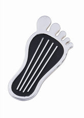 Mr Gasket Mr. Gasket Foot Print Gas Pedal Pad - Aluminum - Chrome & Painted Black Trim 9645