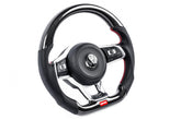 Steering Wheel Carbon Fiber & Perforated Leather MK7 GTI/GLI Red (For use with Paddles) Fits VW Golf R 15-19, GTI 15-21, Jetta 15-24 APR