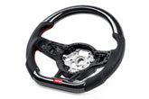Steering Wheel Carbon Fiber & Perforated Leather MK7 GTI/GLI Red (For use with Paddles) Fits VW Golf R 15-19, GTI 15-21, Jetta 15-24 APR