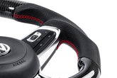 Steering Wheel Carbon Fiber & Perforated Leather MK7 GTI/GLI Red (For use with Paddles) Fits VW Golf R 15-19, GTI 15-21, Jetta 15-24 APR