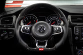 Steering Wheel Carbon Fiber & Perforated Leather MK7 GTI/GLI Red (For use with Paddles) Fits VW Golf R 15-19, GTI 15-21, Jetta 15-24 APR