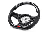 Steering Wheel Carbon Fiber & Perforated Leather MK7 Golf R Silver (For use with Paddles) Fits VW Golf R 15-19, GTI 15-21, Jetta 15-24 APR