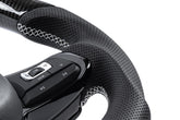 Steering Wheel Carbon Fiber & Perforated Leather MK7 Golf R Silver (For use with Paddles) Fits VW Golf R 15-19, GTI 15-21, Jetta 15-24 APR