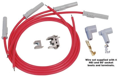 MSD Super Conductor Spark Plug Wire Set, 4-Cyl Multi-Angle Plug, Socket/HEI | 31159