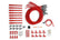 MSD Single Hemi Wire Set, Super Conductor 8.5mm Wire Set, Red 31529