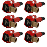 MSD MSD Ignition Coil - Ford EcoBoost - 3.5L V6 - 3-Pin Connector - Red - 6-Pack 82576