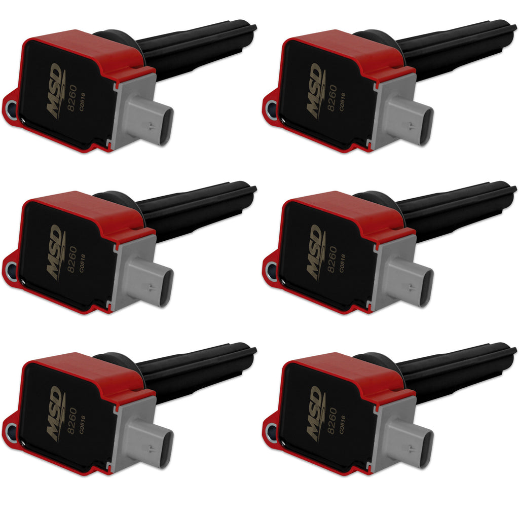 MSD Coils 6pk Ford Eco-Boost 2.7 V6   Red 82606