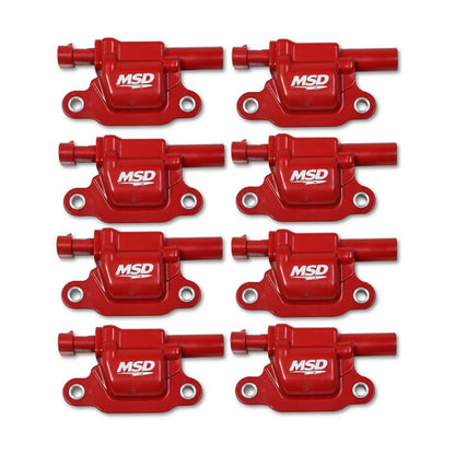 MSD Blaster Ignition Coil, GM Gen V GDI, Red 8-Pack Square | 82668