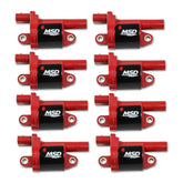 MSD MSD Ignition Coil - Blaster Series - Gen V GDI Engine - Red - 8-Pack - Round 82688