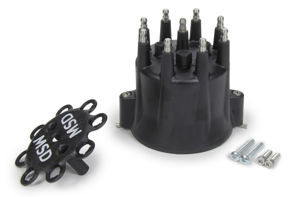 MSD Distributor Cap & Ret- Chevy V8 HEI- Black 84333