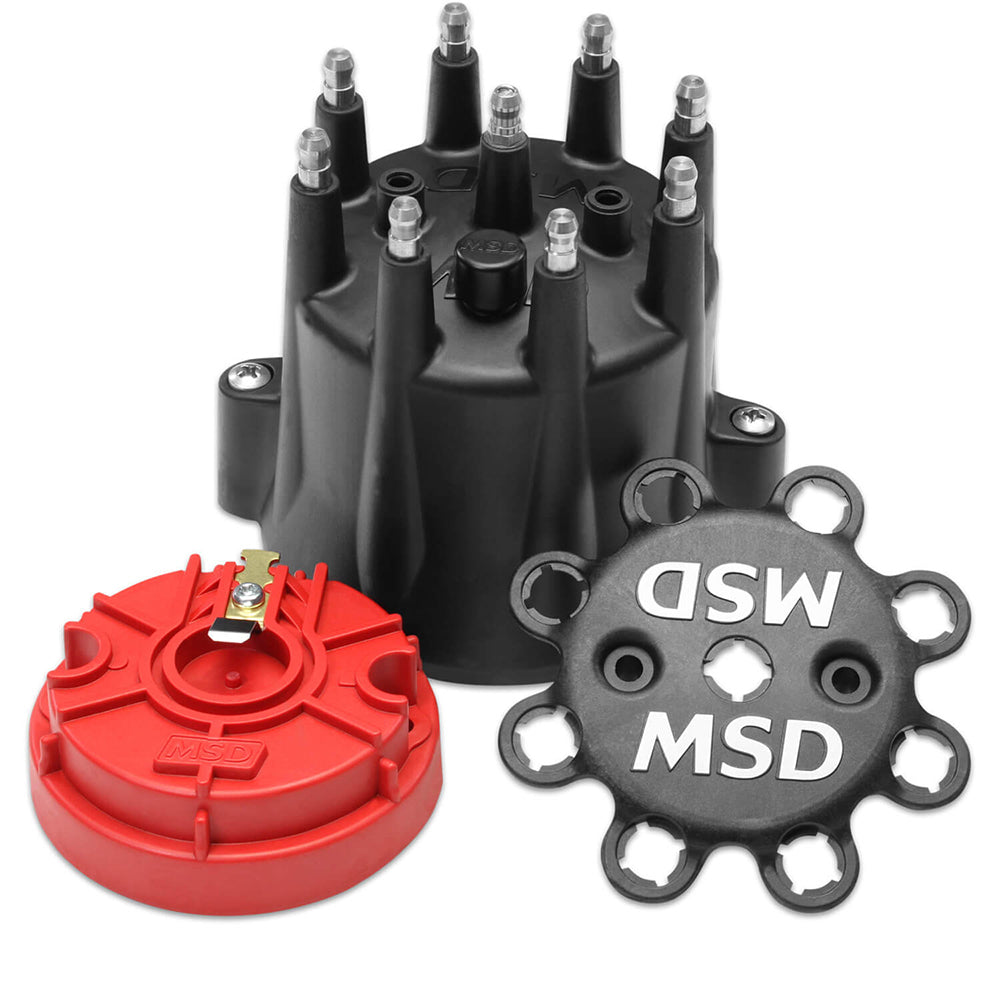 MSD Distributor Cap & Rotor Kit Chevy V8 HEI Black 84336