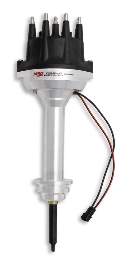 MSD Black Chrysler 426/440 Pro-Billet Distributor, Black Cap, Magnetic Pickup | 85465