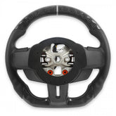 Steering Wheel Carbon Fiber with Leather Grips 2018-2023 Ford Mustang Drake Muscle Cars