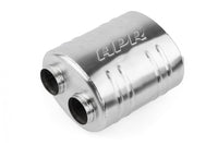 Premium Sound Absorption Muffler Dual 63.5mm (2.5 Inch) T304 stainless steel with straight-through Dual 63.5mm (2.5 Inch) inlet and outlet. Oval Body 220mm (8.66 Inch) x 169mm (6.65 Inch) x 260mm (10.24 Inch) APR