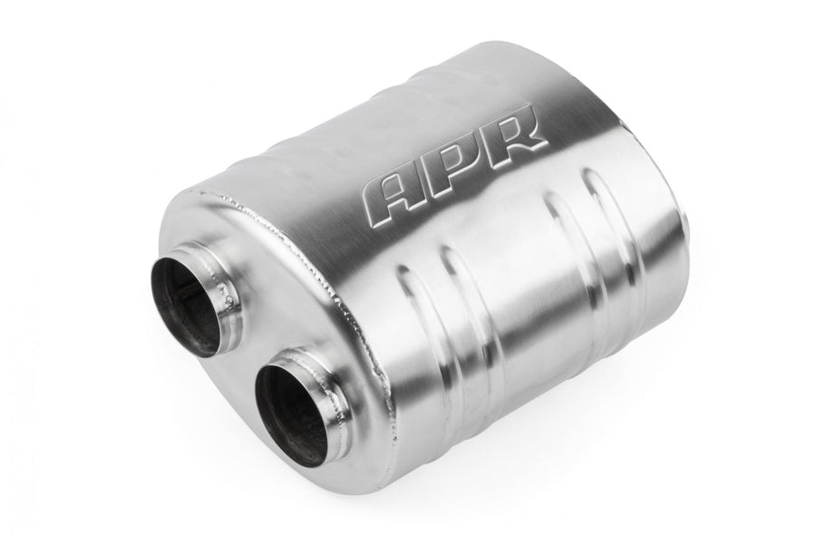 Premium Sound Absorption Muffler Dual 63.5mm (2.5 Inch) T304 stainless steel with straight-through Dual 63.5mm (2.5 Inch) inlet and outlet. Oval Body 220mm (8.66 Inch) x 169mm (6.65 Inch) x 260mm (10.24 Inch) APR