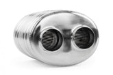 Premium Sound Absorption Muffler Dual 63.5mm (2.5 Inch) T304 stainless steel with straight-through Dual 63.5mm (2.5 Inch) inlet and outlet. Oval Body 220mm (8.66 Inch) x 169mm (6.65 Inch) x 260mm (10.24 Inch) APR