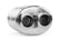 Premium Sound Absorption Muffler Dual 63.5mm (2.5 Inch) T304 stainless steel with straight-through Dual 63.5mm (2.5 Inch) inlet and outlet. Oval Body 220mm (8.66 Inch) x 169mm (6.65 Inch) x 260mm (10.24 Inch) APR