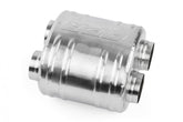 Premium Sound Absorption Muffler Dual 63.5mm (2.5 Inch) T304 stainless steel with straight-through Dual 63.5mm (2.5 Inch) inlet and outlet. Oval Body 220mm (8.66 Inch) x 169mm (6.65 Inch) x 211mm (8.31 Inch) APR