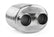 Premium Sound Absorption Muffler Dual 63.5mm (2.5 Inch) T304 stainless steel with straight-through Dual 63.5mm (2.5 Inch) inlet and outlet. Oval Body 220mm (8.66 Inch) x 169mm (6.65 Inch) x 211mm (8.31 Inch) APR