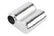 Premium Helmholtz Resonator 76mm (3 Inch) T304 stainless steel with straight-through 76mm (3 Inch) design with offset inlet and outlet. Rounded square body 243mm (9.57 Inch) x 240mm (9.45 Inch) x 110mm (4.33 Inch) with driveshaft indent APR