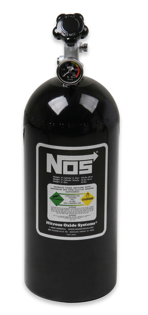 NOS/Nitrous Oxide System NOS Bottle 10lb w/Super Hi-Flo Valve -  Black 14745BNOS