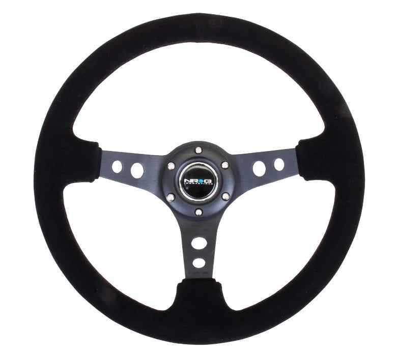 Steering Wheel 350mm 3in Dish Black Suede RST-006-S