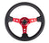 Steering Wheel 350mm 3in Dish Blk Leather/Red Ctr RST-006RD