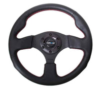Steering Wheel 320mm Flt Bottom Black Leather RST-012R-RS