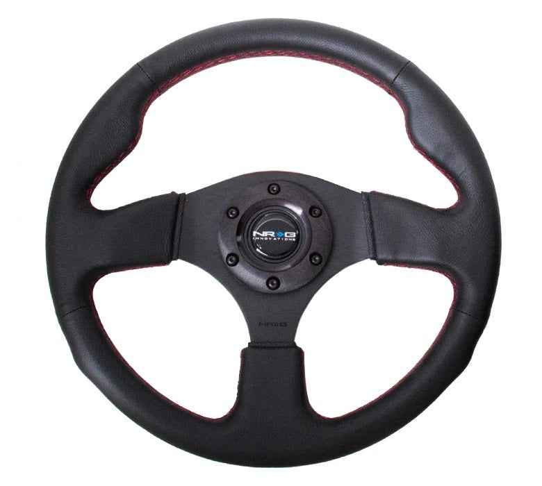 Steering Wheel 320mm Flt Bottom Black Leather RST-012R-RS