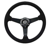 Steering Wheel 350mm 1.5 in Dish Black Alcantara RST-037MB-SA