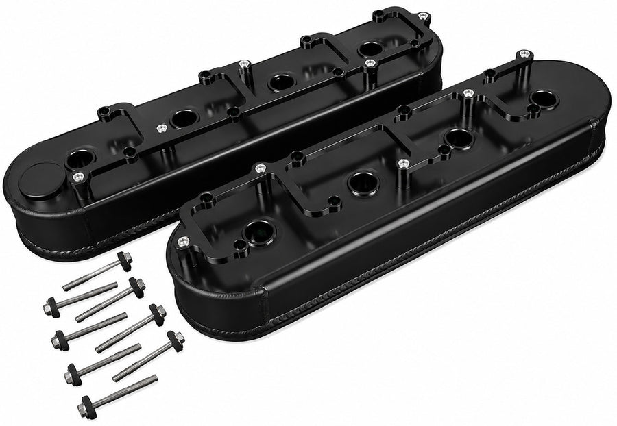 CVF Racing LS Fabricated Valve Covers w/ Coil Bracket, Stealth Black