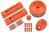 Proform Engine Dress-Up Kit; Orange w/Black Bowtie Logo; Fits SB Block Chevy Engines 141-780